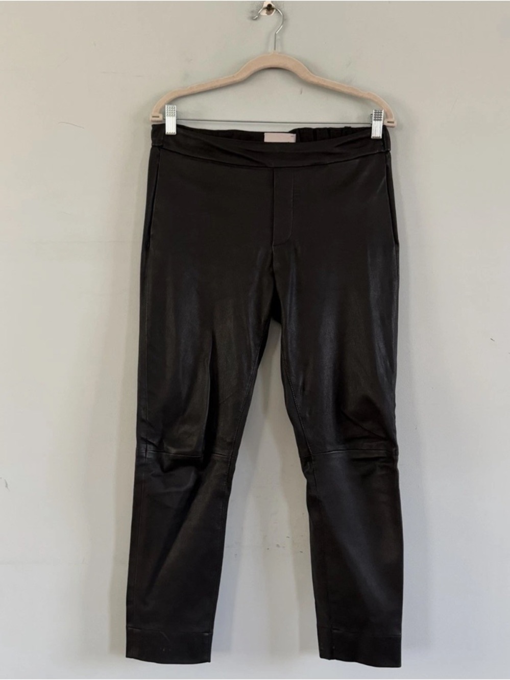 Sibel Saral Genuine‎ Leather Black Trouser Pants